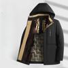 Autumn and Winter Hooded Can Be Removed Middle-aged Men's Business Thickened and Velvet Warm Cotton-padded Clothes