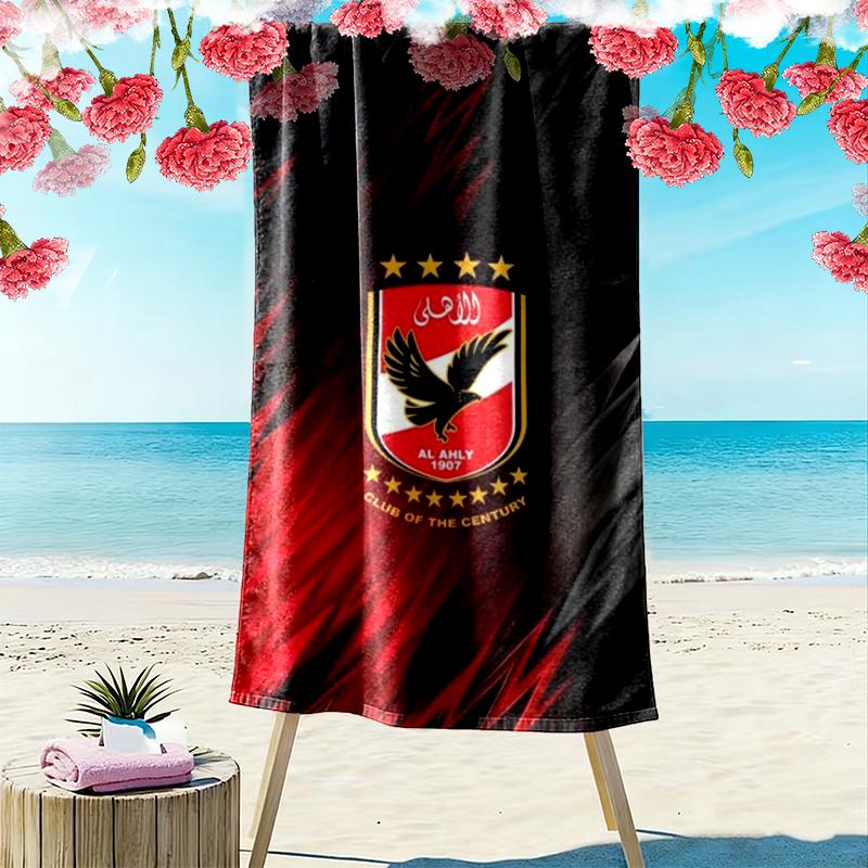 Al Ahly Print Beach Towel, Large Soft Quick Dry Towel for Beach Camping Swimming