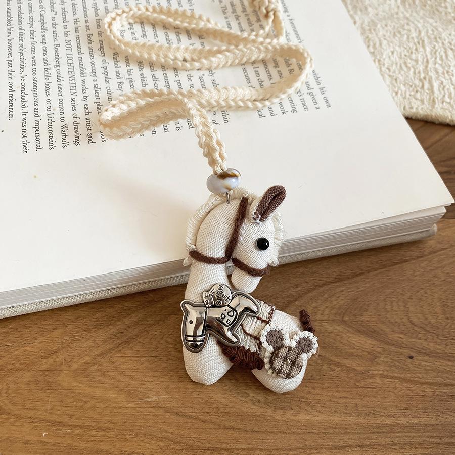Fabric Color Rope Kitten Rabbit Pendant Necklace Cartoon Cute Versatile Sweater Chain Light Luxury Niche Design Necklace