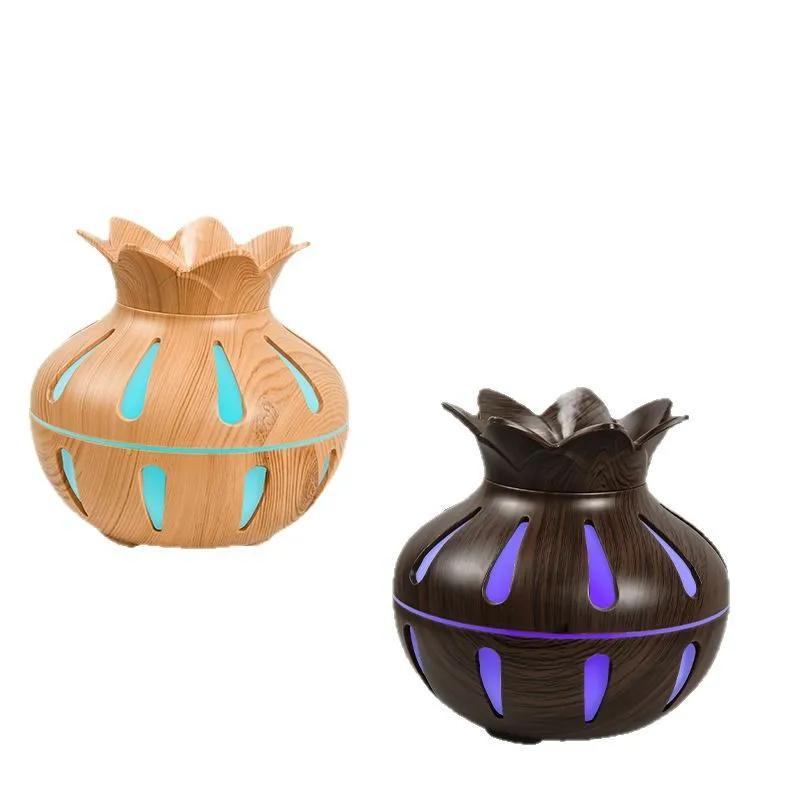 Lotus Hollow Humidifier, Colorful Night Light Aromatherapy Machine, Atomizer, USB Home Desktop Humidifier, Water Replenishing De