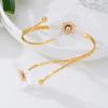 Elegant European & American Drip Oil Flower Earrings & Armlet Set