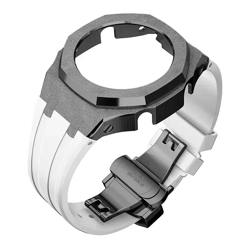 Zestaw modyfikacyjny Gen4 do Casioak GM2100 Metalowa obudowa ze stali nierdzewnej Gumowy pasek Zestaw do modyfikacji Akcesoria Casioak GM-2100 ze śrubami
