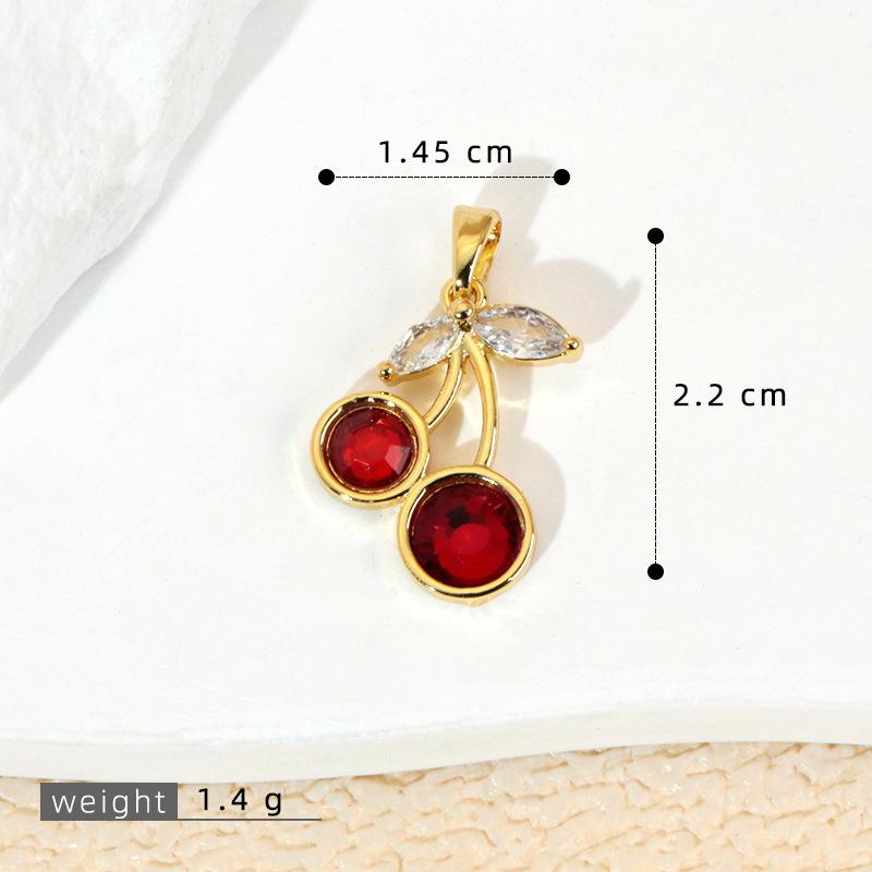 Cherry Pendant Necklace & DIY Earrings Set