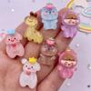 Colorful Resin Glitter Kawaii Giraffe Bear Puppy Girl Flatback Cartoon Animal Figurine Scrapbook 10pcs DIY Accessory Decor Craft