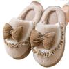 Bow cotton slippers autumn and winter 25 new indoor home non-slip and non-odor comfortable home slippers