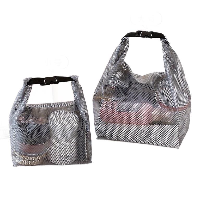 Large Capacity Waterproof Handheld Toiletry & Makeup Bag with Buckle, Mesh Design - Portable Travel & Swimming Storage Solution