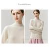 Women's 100% Cashmere Ribbed Half-Turtleneck Sweater - Autumn/Winter Base Layer, Loose & Warm