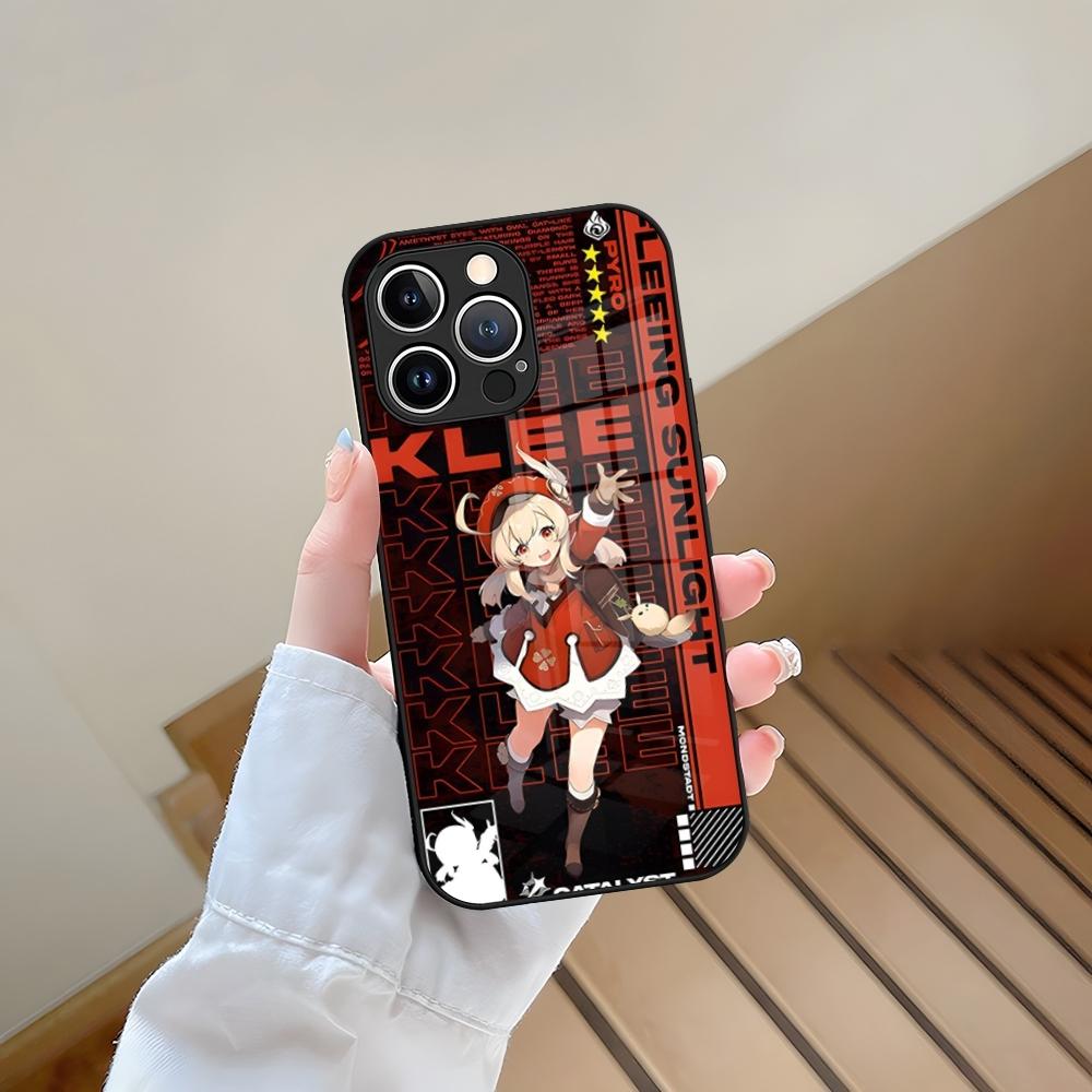 Game Genshin Impact Phone Case Tempered Glass For IPhone 13 17 15 16 14 12 11 Pro Max Plus Mini XR XS SE2020 Coque