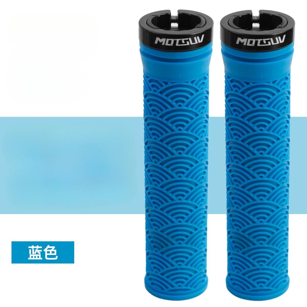 1Pair Bicycle TPE Handle Cover, Mountain Bike Xiangyun Non-slip Unilateral Locking Universal Grip Cover, Cycling Accessories