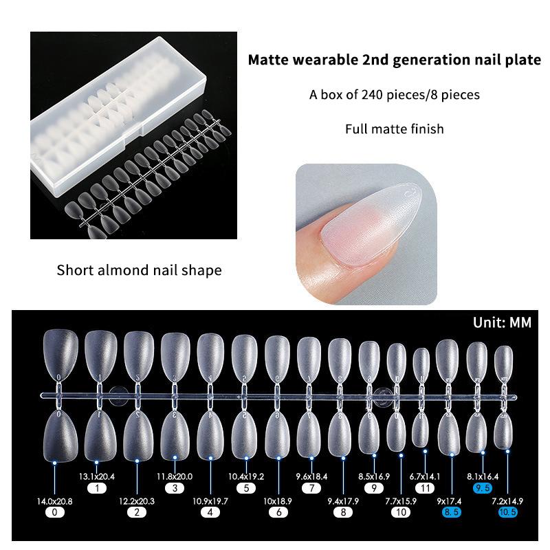 240 Stück Vollabdeckung Press-On-Nagelspitzen Stiletto Mandel Quadratisch Sarg Französisch Falsch Fake Soak-Off Gel-Nagelverlängerungsspitzen Kapsel