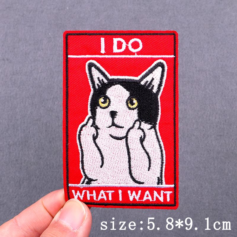 

Нашивки с вышитыми мультяшными котами, термоклеевые нашивки для одежды, карты Таро с животными, швейные термоклеевые нашивки для одежды, наклейки, значки