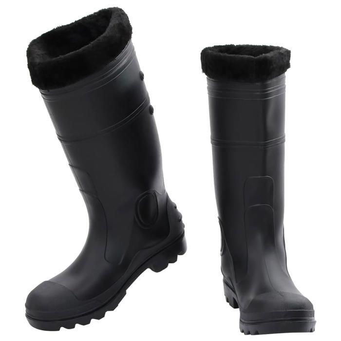 VidaXL Black Rain Boots Size 38-46 PVC