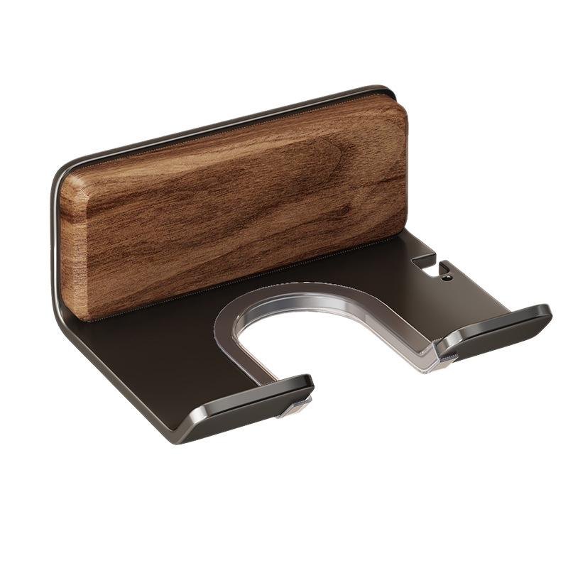 Walnut Hair Dryer Bracket, No Punching, Bathroom Hanger, Hair Dryer Rack, Bathroom Hair Dryer Storage Rack.