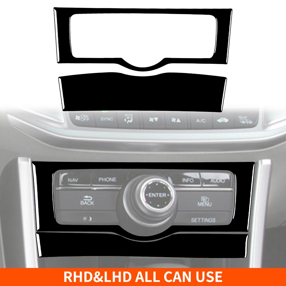 For Honda Accord 2014-2017 Piano Black Stickers Central Radio AC CD Selector Door Panel Car Accessories Interior Decorative