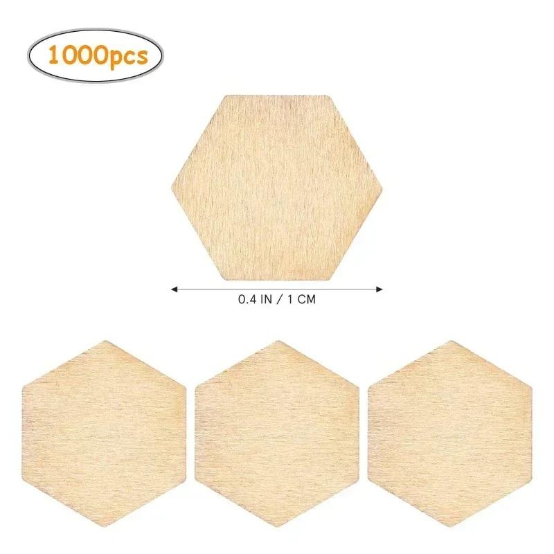 

1-3cm Unfinished Hexagon Wood Pieces Blank Wooden Hexagon Shape Cutouts Natural Wooden Tile Slabs Cutouts Slices