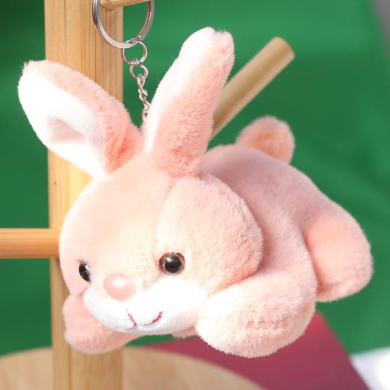 Kleiner Niedlicher Hase Anhänger Hase Plüschtier Schlüsselanhänger Kleiner Weißer Hase Taschenzubehör Rucksack Hängedekoration Mädchen
