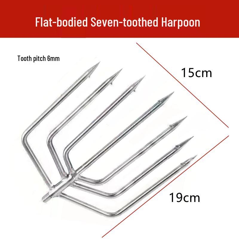 Stainless Steel Multi-functional Barbed Fish Spear Head - Handmade Flat Fork Lantern Design