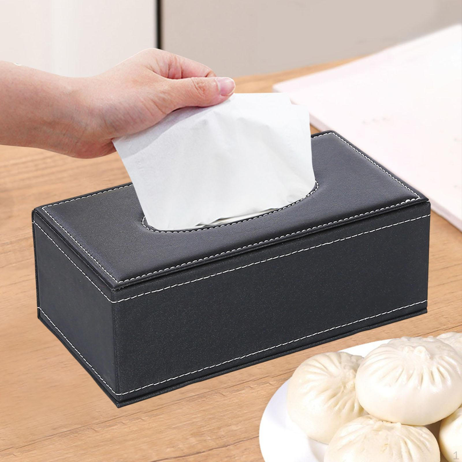 

Black PU Paper Towel Box Cover, Holder for Restaurants 23.5cmx12cmx8.5cm