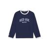 MLB Boston Red Sox FW25 Fashion Trend Loose Casual Comfortable Color Block Logo Pattern Crew Neck Long Sleeve T-Shirt Unisex Tops 3ATSV2054-43NYS