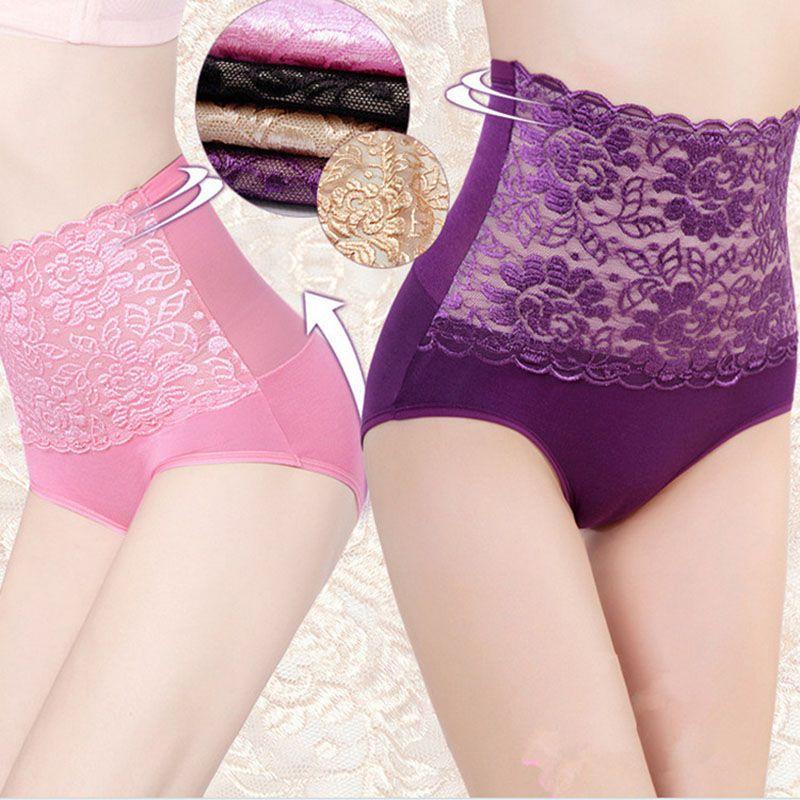Women Lace High Waist Seamless Underwear Panties Knickers Lingeries Briefs L2xl