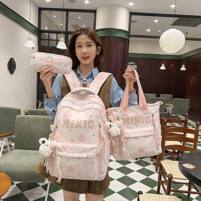 School Bag Women's New Japanese Ins High Value, Fresh and Sweet Star Make-up Bag, Light and Large-capacity Backpack