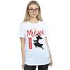 Disney Womens/Ladies Mulan Movie Warrior Silhouette Cotton Boyfriend T-Shirt