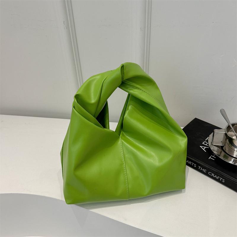 Women's Dopamine Pleated Handbag Lightweight PU Clutch Bag with Magnetic Closure for Casual Chic Style Shoulder Bag