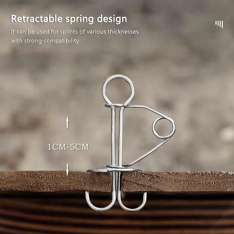 5Pcs izable Fit Plank Spiral Shaped Spring Octopus Deck Peg with Carabiner Hook Wind Rope Buckles Tent Stakes Hook Board Peg