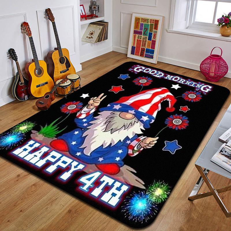 C-Christmas Dwarf Print Carpet Door Mat Living Room Bedroom Non-slip Carpet Home Decoration Floor Mat New Year Gift