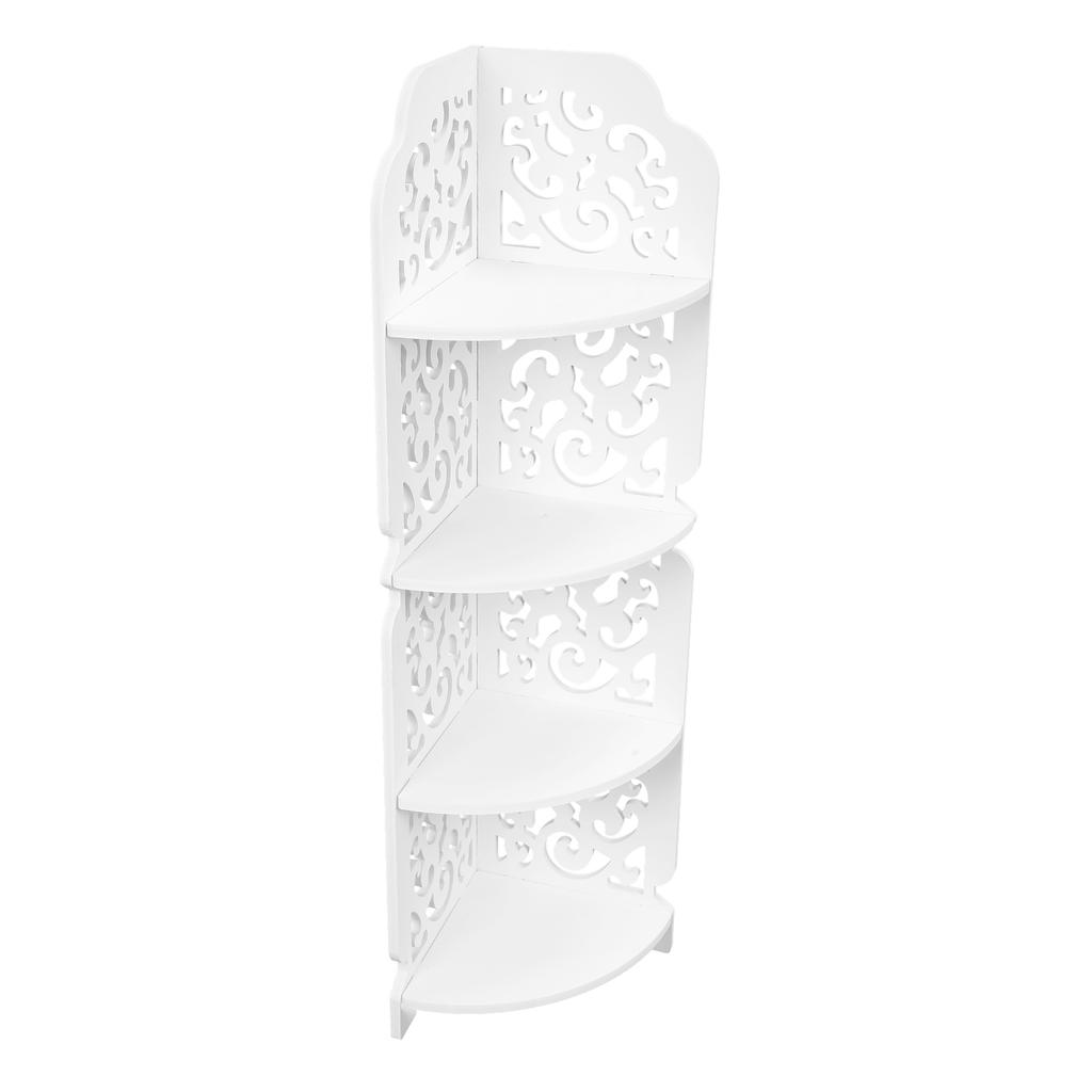 4Tier Wall Mounted Corner Shelf Shelves Display Carved Dampproof Unit Bathroom