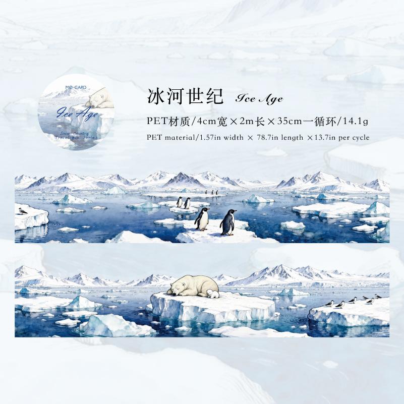 1 Roll 4x200cm Winter Snow Scene Theme Washi Tape Stickers DIY Scrapbook Journal Planner Diary Album Decorative Stickers