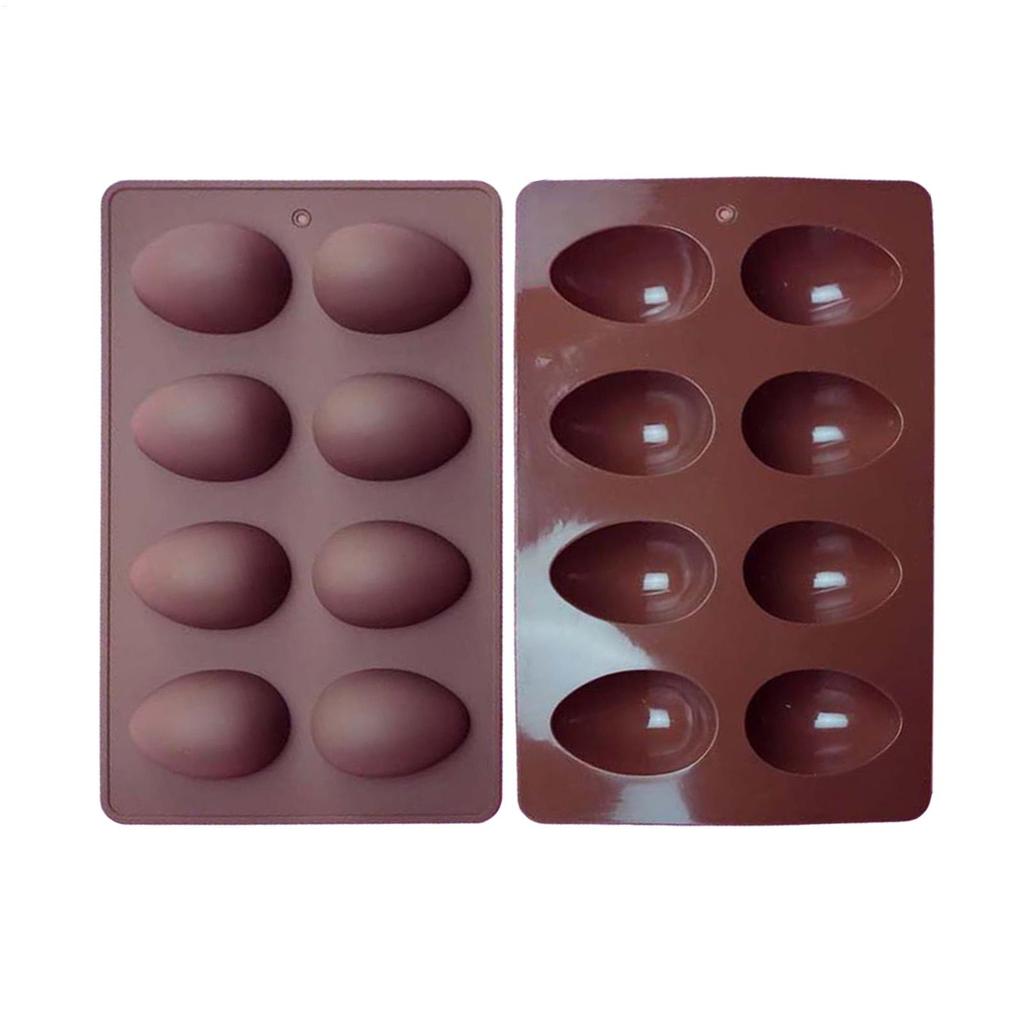 8 Eierförmige Ostereier Silikon Backform Gebäck Schokoladenformen Pudding Eiswürfelform Ostern DIY Seifenform Basteln Geschenke