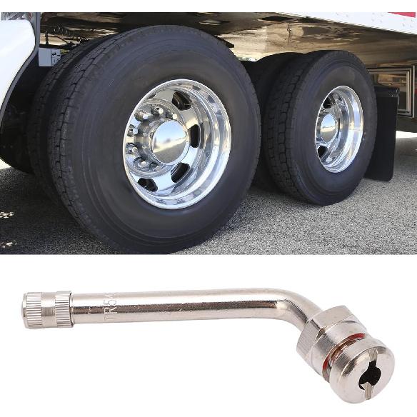 Ejoyous Truck Tire Valve Stem, 10Pcs 60 Degree Bend Automotive Tyre Valve Stems Fit for 22.5in 24.5in Aluminum Wheels, Replace TR545D