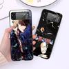 Luxury Case For Samsung Galaxy Z Flip 4 3 5G Black PC Hard Phone Cases Fashion Back Cover ZFlip Funda Kurosaki Ichigo Bleach Sac