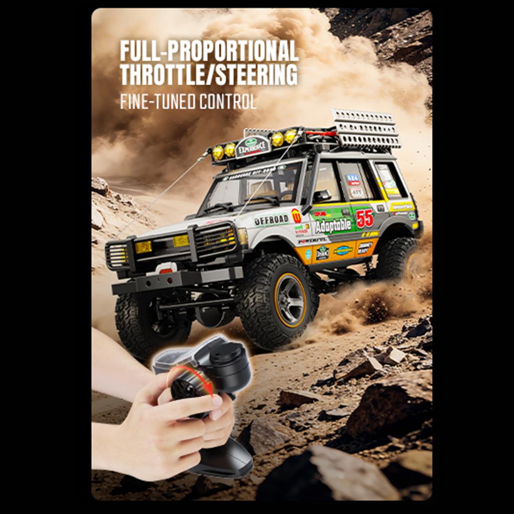 1:18 Scale RC Crawler, 2.4GHz Full Proportional Remote Control Off Road Car, RC Truck with LED Lights