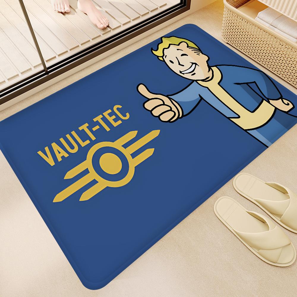 Games V-Vault T-Tec Logo Entrance Door Mat Washable Non-Slip Living Room Sofa Chairs Area Mat Kitchen Welcome Doormat