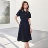 Chuyu Women's Sporty Colorblock Polo Midi Dress
