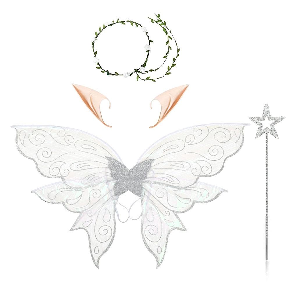 4Pcs Party Dress Up Butterfly Fairy Wings Set Lightweight Dress Up Wings  Women Girls