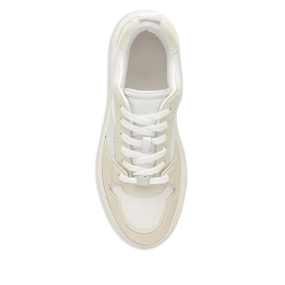 Salvatore Ferragamo Ferragamo Leather Panelled Sneakers White