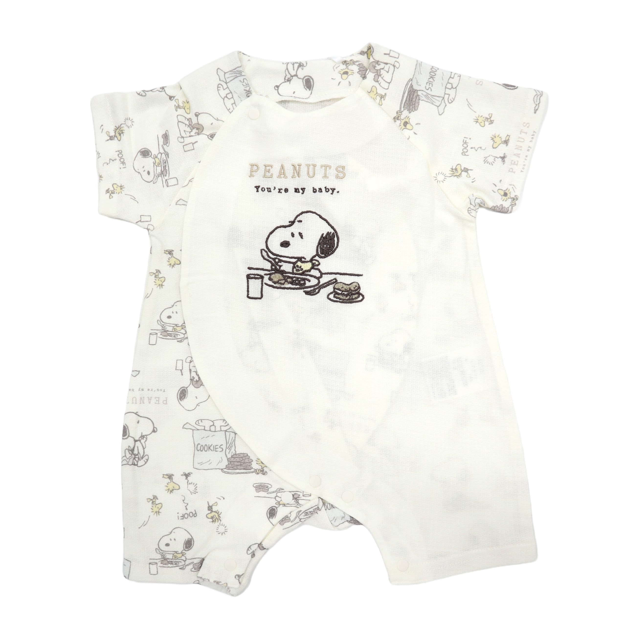 

Takihyo Snoopy Сатиновий Короткий Відкритий Дитячий Одяг для Хлопчиків і Розміри Розміри Pre-All, Повністю Принтований, Рукава, Перед, Дівчатка, 215152622, 50-60