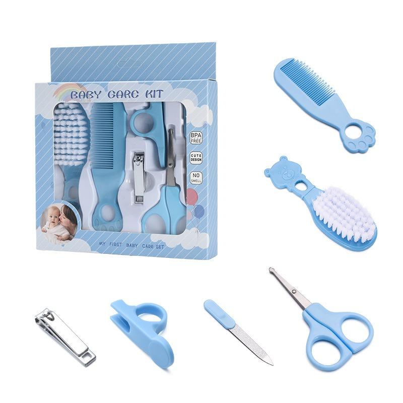6-teiliges/Set Babypflegeprodukte-Set, Babykamm, Bürste, Schere, Pflegeset, Babypflege