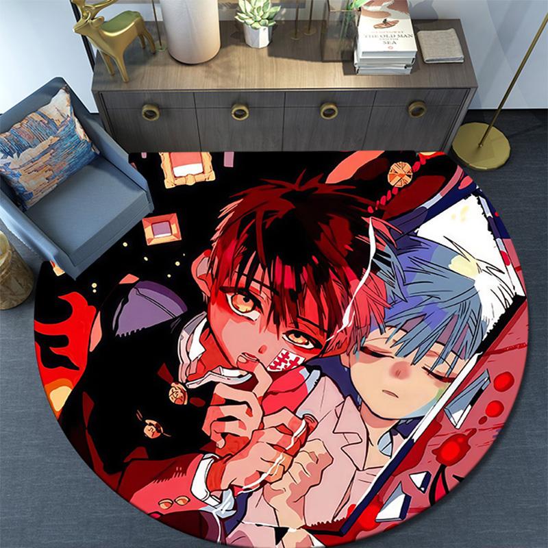 Toilet‑Bound Hanako‑kun Round Area Rug,Carpet Rug for Living Room Bedroom Sofa Playroom Decor,Non-slip Floor Mat