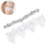 2 PCS Wedding League Bride Wedding League Bridal Lace for Bride White Gifts Belts Leg Garters Dress with Diamonds