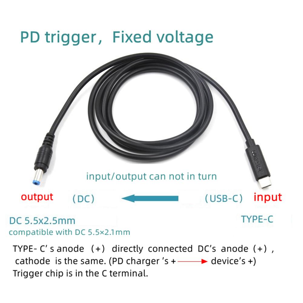 PD2.0 3.0 PD100W Type-C To DC5525 Male Charger Cable for Wireless Router (20V) N