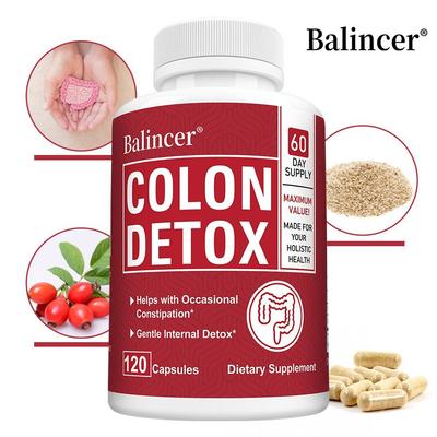 Balincer Colon Detox Kapseln, Sennesblatt, Flohsamenschalen, 60-Tage-Vorrat, 120 Kapseln
