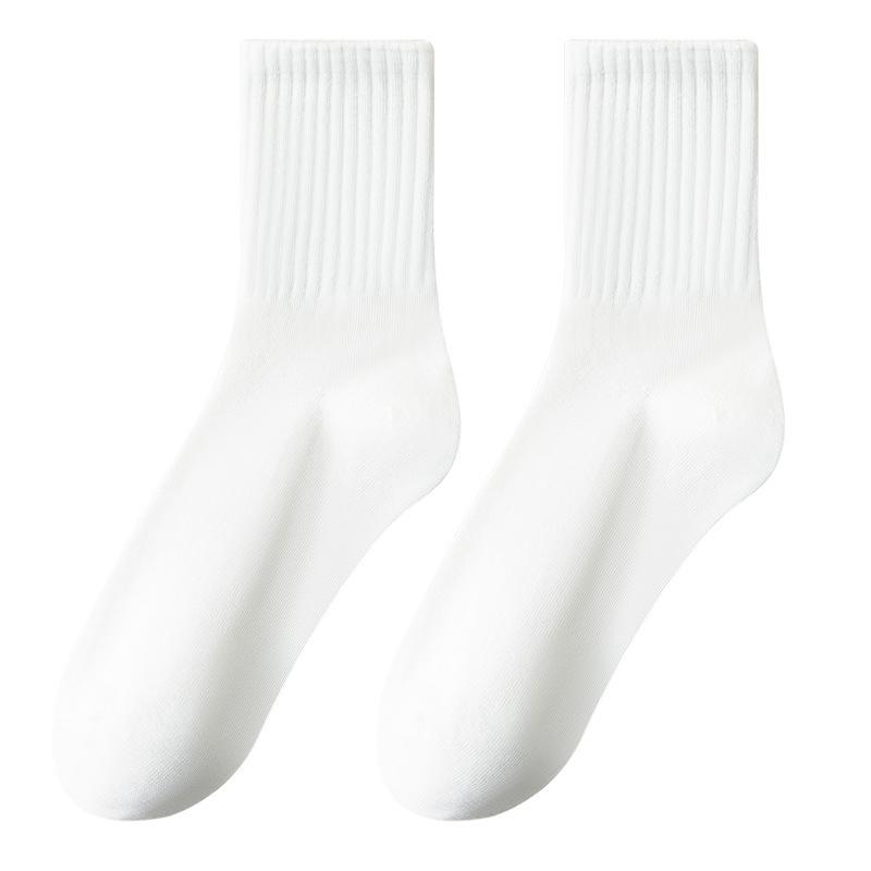 Women's Boneless Socks - Medium Tube, Non-Cotton, Spring/Autumn Style, Black & White, Summer Long Net Red Ins Tide.