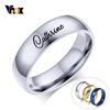 Vnox Kostenlose Gravur Personalisierter Namensring für Damen Herren 6mm Edelstahl Ehering Klassische Allianz