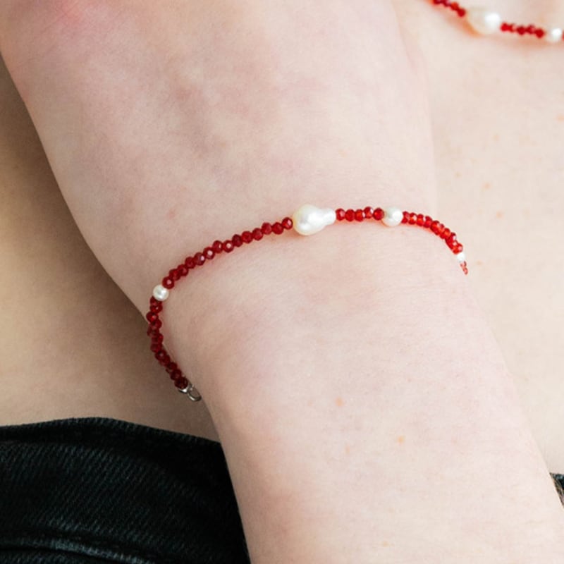Pearlymore Red Bead Bracelet_PM24B005SS