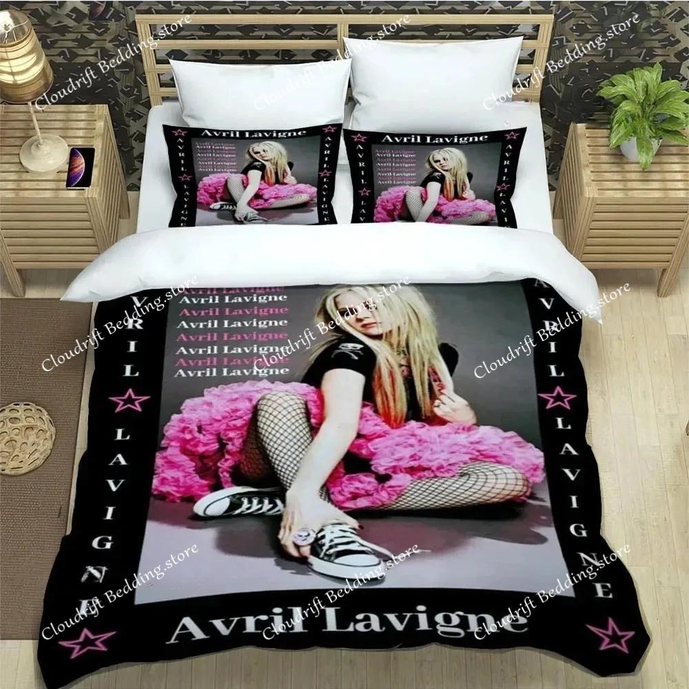 Music Singer Avril Lavigne Duvet Cover Pillowcase Bedding Set Adult Boys Girls Bedroom Decoration Gift Single Twin King Size