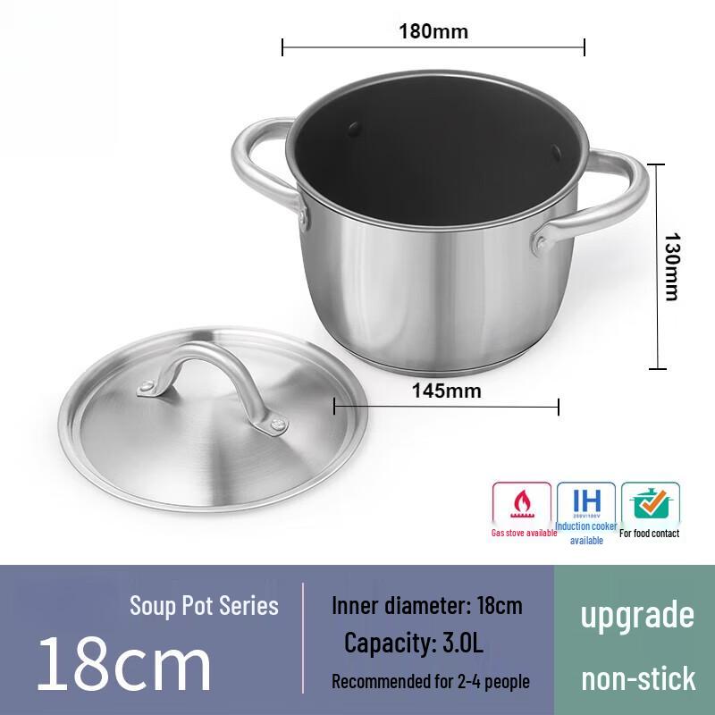 Yingbai Non-stick Stainless Steel Soup Pot
